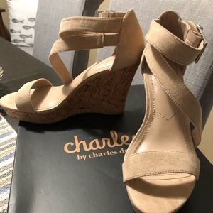 EUC Charles David Platform Wedge Sandals Sz 7